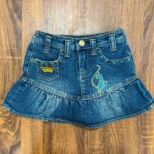 Vintage Y2K Baby Phat Denim Skort Girls Size 5 Ruffle Rhinestone Shorts